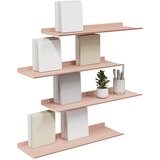  Lebdeća polica Zidne 4 pcs Ružičasta 60 x 18 x 2,5 cm Čelik | shoptok.hr