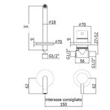 Paffoni LIG007NO70 Light podometna armatura za umivalnik črna | Shoptok.si