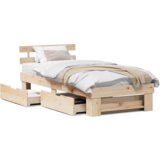 vidaXL Konstrukcija postelje Rjava 75 x 190 cm Masivno borovo les | Shoptok.si