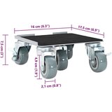 vidaXL Pohištveni valjčki 4 kosi z dvigalom 17,5x16x7,5 cm jeklo 1600 kg | Shoptok.si