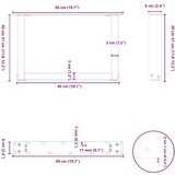  Noge za stolić U-oblika 2 kom antracit 50x(30-31) cm čelik | shoptok.hr