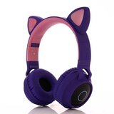 Venisymlis Otroške slušalke Bluetooth z mačjimi ušesi, LED lučko, mikrofonom, žično/brezžično, (22102257) | Shoptok.si