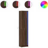 Maison Chic Visoka omara - Komoda - Predalnik LED rjavi hrast 41,5x32,5x200 cm inženirski les, (21719983) Cene