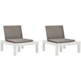 The Living Store Vrtni počivalniki z blazinami 2 kosa plastika beli - Vrtni Počivalnik, (21472385) Cene