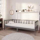 vidaXL Dnevni ležaj s madracem 90 x 200 cm sivi od masivne borovine Cijene