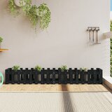vidaXL Vrtna visoka greda z ograjico črna 200x30x30 cm trdna borovina Cene