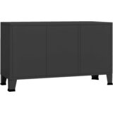  Komoda crna 105 x 35 x 62 cm od metala i stakla | shoptok.hr