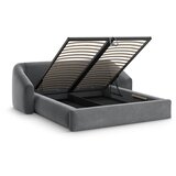Cosmopolitan Design Sivi tapecirani bračni krevet s prostorom za odlaganje s podnicom 200x200 cm Campi – | shoptok.hr