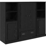  Highboard s ladicama 3 pcs Crni hrast Konstruirano drvo | Eponuda.com
