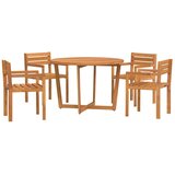 vidaXL Vrtni blagovaonski set od 5 dijelova masivno drvo akacije - Ø110 x 75 cm 4 sjedala 1 | shoptok.hr