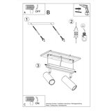 Nice Lamps črna stropna svetilka 6x30 cm mira – | Shoptok.si