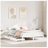 vidaXL Okvir kreveta bez madraca bijeli 135 x 190 cm masivna borovina Cijene