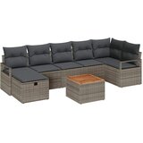  Sjedeća garnitura za vrt 8 kom. Siva poliratan 287 x 122 x 85 cm | shoptok.hr