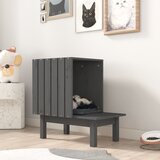 vidaXL Mačja hiška siva 60x36x60 cm trdna borovina | Shoptok.si