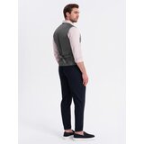 Ombre Fitted elegant men's structured knit vest - graphite | Shoptok.si