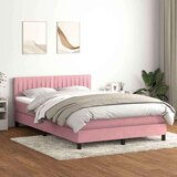 Box Spring krevet s madracem ružičasti 140x220 cm baršun | shoptok.hr
