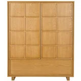 Omarica iz masivnega jesena v naravni barvi 100x120x45 cm Raster –