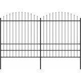  Vrtna ograda s vrhom koplja Čelik 359x200 cm Crna | shoptok.hr
