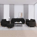  4-dijelni set sofa s jastucima crni od tkanine | shoptok.hr