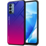 Cadorabo Ohišje, združljiv z OnePlus v vijolični - rdeči - dvobarvni zaščitni pokrov iz silikona TPU in hrbta iz kaljenega stekla, (20593886) | Shoptok.si