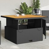  The Living Store Vrtna miza črna 110x110x71 cm poli ratan in akacijev les - Vrtna Miza, (21455565) | Shoptok.si