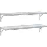 Maison Chic 2 kosi Stenske Police - Viseče police 100x30 cm srebrna nerjaveče jeklo, (21758821) | Shoptok.si