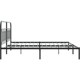  Metalni okvir za krevet s uzglavljem crni 200x200 cm | shoptok.hr
