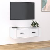 vidaXL Viseča TV omarica bela 80x36x25 cm inženirski les Cene