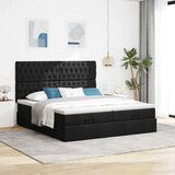  Otomanski okvir kreveta s madracima crni 200x200cm od tkanine | shoptok.hr