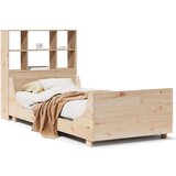  Krevet s regalom za knjige bez madraca 90x190 cm masivno drvo - Smeđa 90 x 190 cm | shoptok.hr
