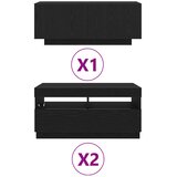  Set TV komoda 3 pcs Crna 260 x 35 x 40 cm Konstruirano drvo | shoptok.hr