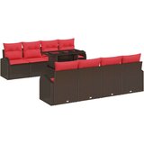 vidaXL Vrtna sedežna garnitura 9 pcs Rjava 100 x 55 x 73 cm Poly ratan, (5000020146) | Shoptok.si
