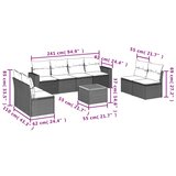 vidaXL 9-dijelni set vrtnih sofa s jastucima bež od poliratana | shoptok.hr