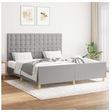  Posteljni okvir z vzglavjem svetlo siv 160x200 cm blago | Shoptok.si
