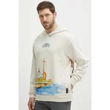 Puma Bombažen pulover moški, bež barva, s kapuco, 624735