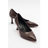 LuviShoes PEDRA Women's Brown Print Heeled Shoes cene
