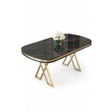 Hanah home Trpezarijski sto Zae Black Marble Gold Cene