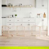 vidaXL Ograda za pse z vrati zložljiva 6 panelov 300 cm topolovina | Shoptok.si