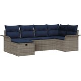  Sjedeća garnitura za vrt 6 kom. Poli ratan Siva 242,5 x 132,5 x 85 cm | shoptok.hr