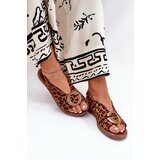 Boto Flat Sandals With Decoration Leopard Brown Haliones | Shoptok.si