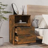  Nočna omarica 2 kosa dimljeni hrast konstruiran les, (20731166) | Shoptok.si