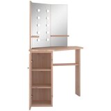 vidaXL Kutni toaletni stolić s LED svjetlom boja hrasta 111x54x141,5cm | shoptok.hr