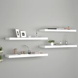 vidaXL plutajuće zidne police 4 kom bijele 80 x 23,5 x 3,8 cm MDF Cijene