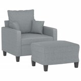  Fotelja s tabureom svjetlosiva 60 cm od tkanine | shoptok.hr