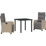 vidaXL 3 komada vrtni set za objed Bež Poli Rattan | shoptok.hr