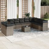 vidaXL 11-dijelni set vrtnih sofa od poliratana s jastucima sivi | shoptok.hr