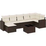 vidaXL 8-dijelni set vrtnih sofa s jastucima smeđi od poliratana | shoptok.hr