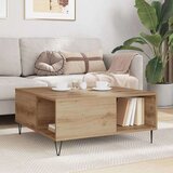 vidaXL Kava Stol hrast artisan 80 x 80 x 36.5 cm Konstruirano drvo | shoptok.hr