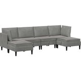  Set namještaja za dnevni boravak 6 pcs Svjetlosiva Baršun | shoptok.hr