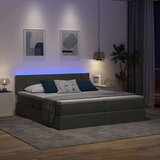  LED krevet za pohranu s madracem Tamnosiva 200 x 200 cm Tkanina | shoptok.hr